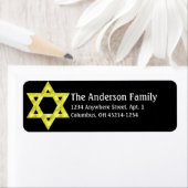 Ster van David Hanukkah Adresetiketten d4 Etiket (Insitu)