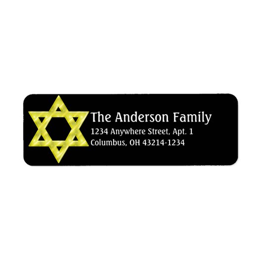 Ster van David Hanukkah Adresetiketten d4 Etiket (Voorkant)
