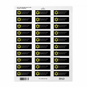 Ster van David Hanukkah Adresetiketten d4 Etiket (Full Sheet)