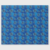 Ster van David Hanukkah  Blue Gift Cadeaupapier (Vlak)