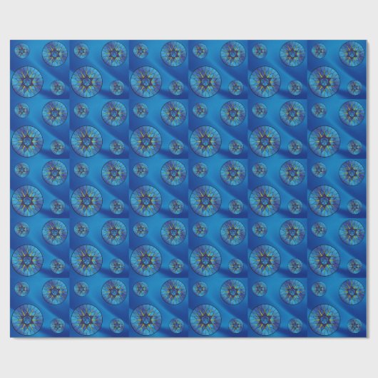 Ster van David Hanukkah  Blue Gift Cadeaupapier (Vlak)