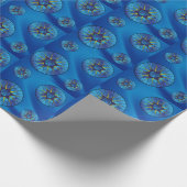 Ster van David Hanukkah  Blue Gift Cadeaupapier (Hoek)