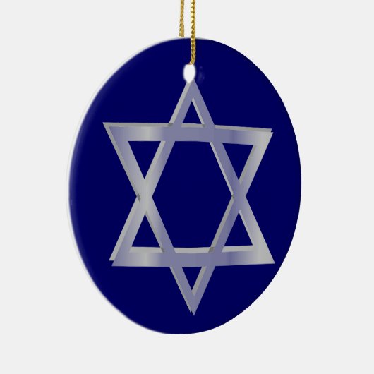 Ster van David Hanukkah Blue Ornament (Rechts)