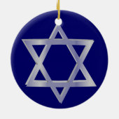 Ster van David Hanukkah Blue Ornament (Achterkant)