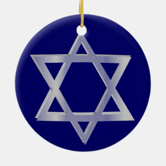 Ster van David Hanukkah Blue Ornament (Achterkant)