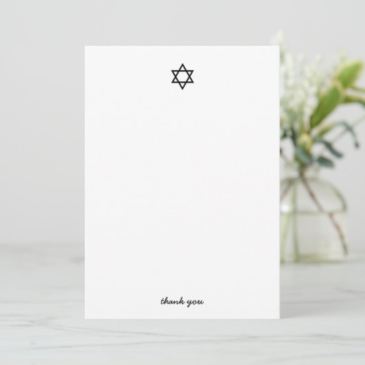 Ster van David Hanukkah Dank je Bedankkaart (Staand voorkant)