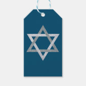 Ster van David Hanukkah Glitter Cadeaulabel (Voorkant)