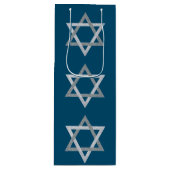 Ster van David Hanukkah Glitter Wijn Cadeautas (Voorkant)