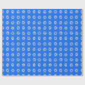 Ster van David Hanukkah Pattern Blue Gift Cadeaupapier (Vlak)