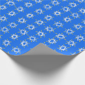 Ster van David Hanukkah Pattern Blue Gift Cadeaupapier (Hoek)