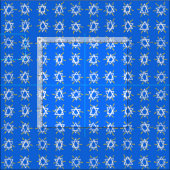 Ster van David Hanukkah Pattern Blue White Stof (Delen)