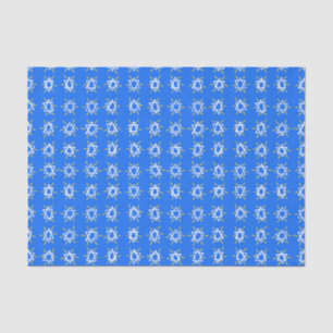 Ster van David Hanukkah Pattern Blue White Tissuepapier