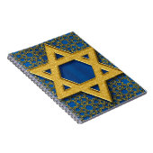 Ster van David, Hanukkah Pattern Holiday Gift Notitieboek (Rechterzijde)