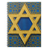 Ster van David, Hanukkah Pattern Holiday Gift Notitieboek (Voorkant)