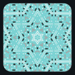 Ster van David Hanukkah Stickers<br><div class="desc">Lossige aqua Hanukkah-stickers met een abstracte mandala Star van het David-patroon. Ontworpen door: Susan Silva.</div>