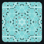 Ster van David Hanukkah Stickers<br><div class="desc">Lossige aqua Hanukkah-stickers met een abstracte mandala Star van het David-patroon. Ontworpen door: Susan Silva.</div>