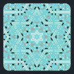 Ster van David Hanukkah Stickers<br><div class="desc">Lossige aqua Hanukkah-stickers met een abstracte mandala Star van het David-patroon. Ontworpen door: Susan Silva.</div>
