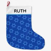 Ster van David Hanukkah Stocking Grote Kerstsok (Voorkant)