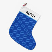 Ster van David Hanukkah Stocking Grote Kerstsok (Voorkant (Hangend))