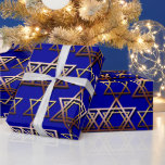 Ster van David Hanukkah Wrapping Paper Cadeaupapier<br><div class="desc">U kunt Achtergrondkleur gemakkelijk veranderen door de aanpassingsknoop te klikken.</div>