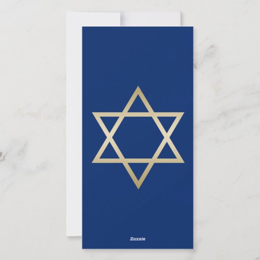 Ster van David Happy Hanukkah Blue Family Foto Feestdagenkaart (Achterkant)