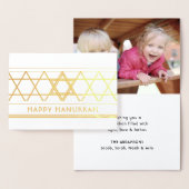 Ster van David Happy Hanukkah Modern Eenvoudig 1 F Folie Kaarten (Display)