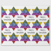 Ster van David Happy Hanukkah-pakpapier Cadeaupapier (Vlak)
