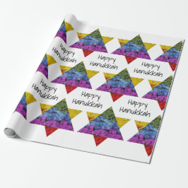 Ster van David Happy Hanukkah-pakpapier Cadeaupapier