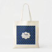 Ster van David Happy Hanukkah Watercolor Tote Bag (Voorkant)