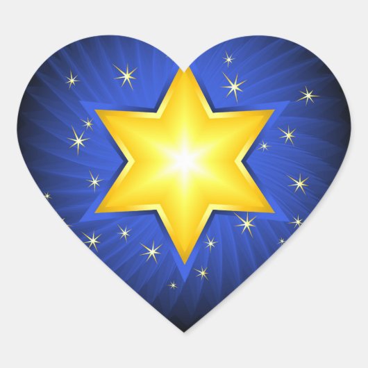 Ster van David Hart Sticker (Voorkant)