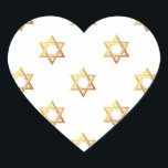 Ster van David Hart Sticker<br><div class="desc">Ster van David - Beschikbaar in Blauw of Goud. U kunt uw eigen woorden,  afbeeldingen toevoegen en/of de achtergrondkleur wijzigen met de geweldige aanpassingsgereedschappen van Zazzle. Dit afbeelding is ook beschikbaar op tientallen andere producten.</div>