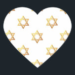Ster van David Hart Sticker<br><div class="desc">Ster van David - Beschikbaar in Blauw of Goud. U kunt uw eigen woorden,  afbeeldingen toevoegen en/of de achtergrondkleur wijzigen met de geweldige aanpassingsgereedschappen van Zazzle. Dit afbeelding is ook beschikbaar op tientallen andere producten.</div>
