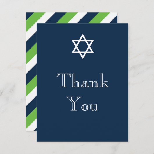Ster van David Hartelijk dank Bedankkaart (Voorkant / Achterkant)