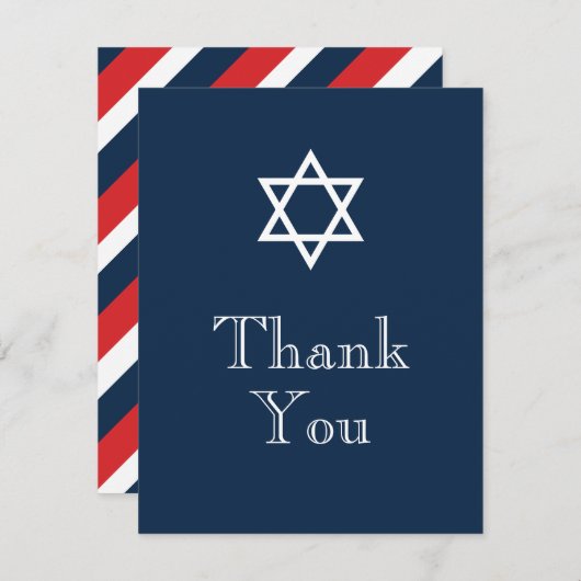 Ster van David Hartelijk dank Bedankkaart (Voorkant / Achterkant)