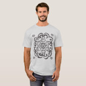 Ster van David Heart Mandala Dark Ink T-shirt (Voorkant volledig)