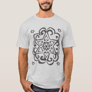 Ster van David Heart Mandala Dark Ink T-shirt