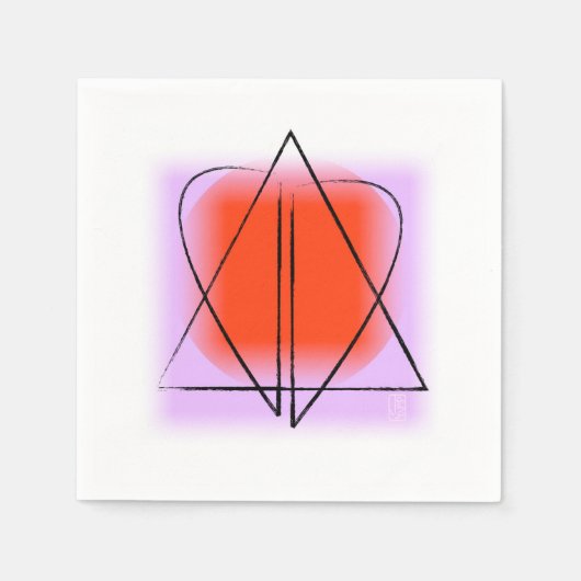 Ster van David/Heart Paper Cocktail Servet (Voorkant)