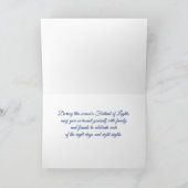 Ster van David in Blue en Silver Chanukah Feestdagen Kaart (Binnen)