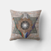 "Ster van David" in leder en suede Kussen (Achterkant)