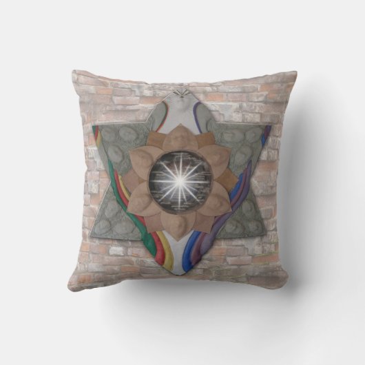 "Ster van David" in leder en suede Kussen (Achterkant)