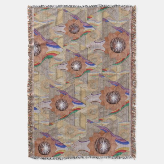 'Ster van David' in leder en suede Throw Blanket Deken (Voorkant Verticaal)