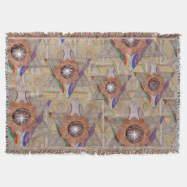 'Ster van David' in leder en suede Throw Blanket Deken