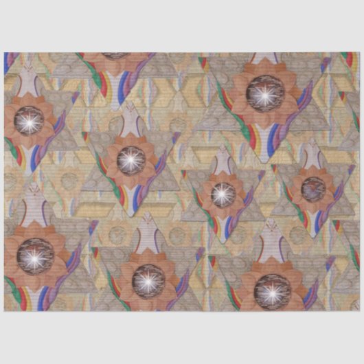 "Ster van David" in leder en suede Tissuepapier (Voorkant)