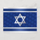 Ster van David Israël Blauwe Parel Zilveren Patroo Aankondigingskaart (Voorkant)