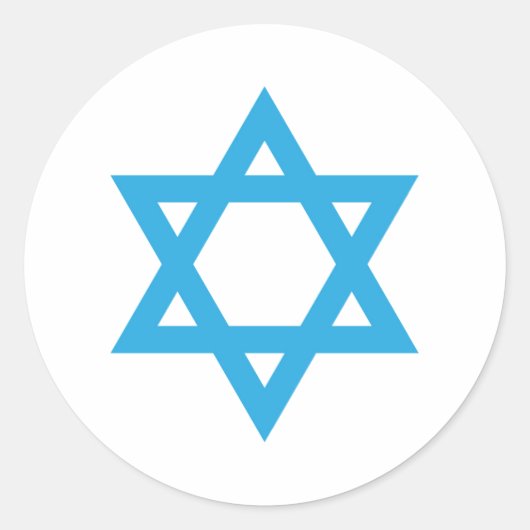Ster van David Israel Blue Star Independence Day Ronde Sticker (Voorkant)
