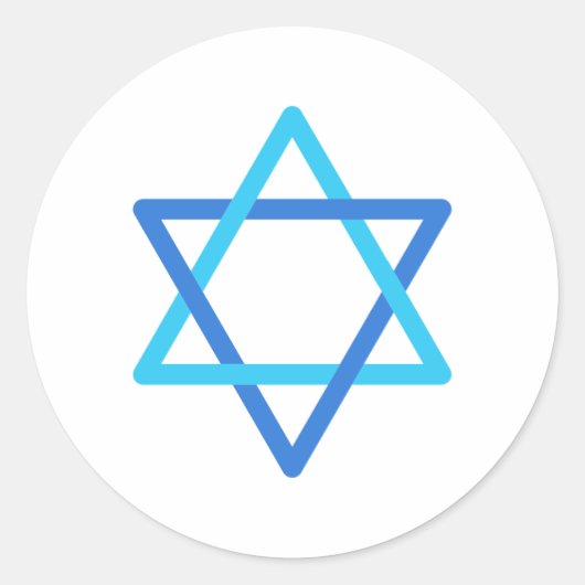 Ster van David Israel Blue Star Independence Day Ronde Sticker (Voorkant)