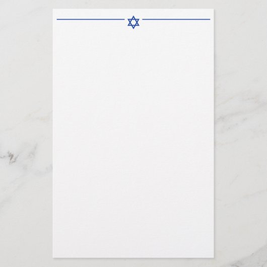 Ster van David Israel Blue White Blank 5,5 x 8,5 i Briefpapier (Voorkant)