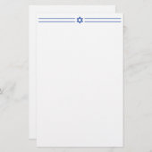 Ster van David Israel Blue White Blank 5,5 x 8,5 i Briefpapier (Voorkant / Achterkant)