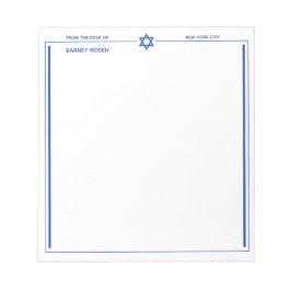 Ster van David Israel Flag Border 5.5 x 6 inch Notitieblok