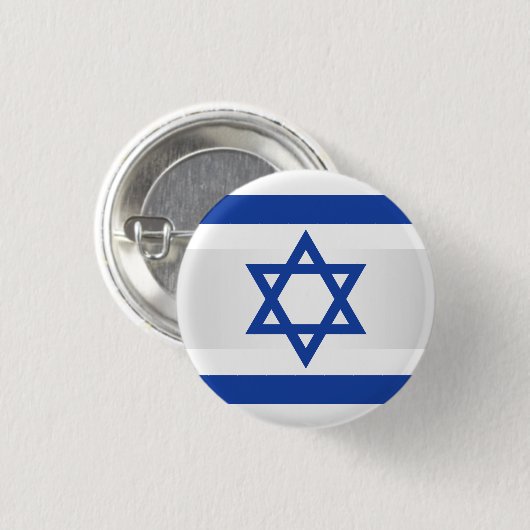 Ster van David Israel Flag White Blue Ronde Button 3,2 Cm (Voorkant /achterkant)